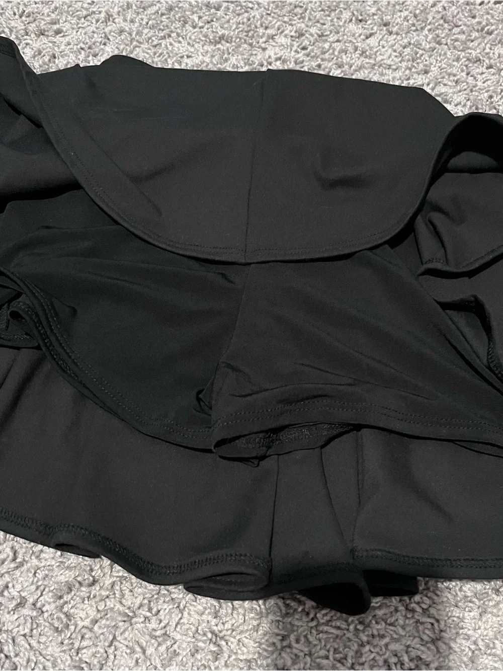 Black Flowy Drawstring Mini Skirt